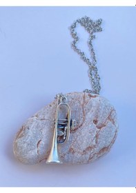 Resim Müzik Aleti Trampet Zincir Kolye Pytkznkly124 