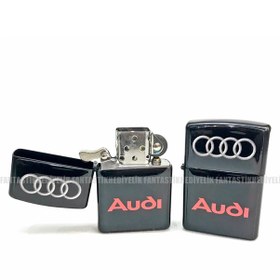 Resim Audi Mat Siyah Kapaklı Benzinli Çakmak N11.199 