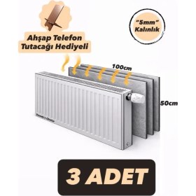 Resim Ankaflex 3 Adet Petek Arkası Isı Yalıtım Levhası Alüminyum Folyo 3 Radyatör Arkalığı 