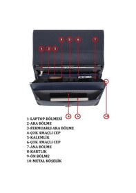 Resim Case Club Notebook Laptop Evrak Çantası 15.6'inç 5 Bölmeli Su Geçirmez Omuz Askılı Lacivert 