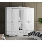 Resim Beenal Country Gardırop, Mebran 5 Kapaklı Çekmeceli Dolap 200CM 