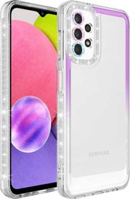 Resim Galaxy A13 4g Ile Uyumlu Kılıf Taşlı Ve Renk Geçiş Tasarımlı Lens Korumalı Park Kapak 