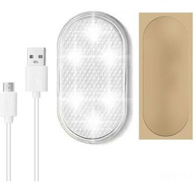 Resim Yunboo Araç Içi Dokunmatik Led Işığı - Usb Şarjlı, Gizli Depolama Kutusu Lambası, Tehlike Durumu Feneri Beyaz Işık, Dahili Li-pol Batarya 