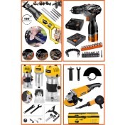 Resim Eisenn Alman 4'lü Alet Seti Akülü Matkap Tilki Kuyruğu Formika Freze Spiral Taşlama 