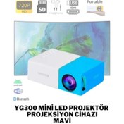 Resim Wearfitpro YG300 Mini 720P Android Wireless Bluetooth Destekli Portatif Projeksiyon Cihazı Mavi 