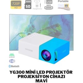 Resim Wearfitpro YG300 Mini 720P Android Wireless Bluetooth Destekli Portatif Projeksiyon Cihazı Mavi 