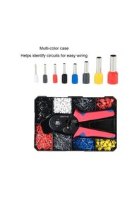 Resim Fortunelane 1200'lü Çelik Soğuk Presli Terminal Seti: Renkli Kılıflar, Plastik Kutuda, Verimli Bağlantı 