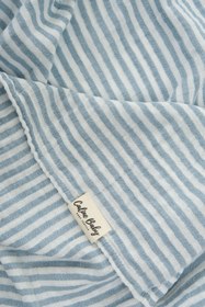 Resim Caline Baby 2 Kat Çizgili Müslin Kundak Bezi 20/20 - 120x120 Cm Mavi 