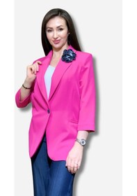 Resim Favori Tekstil Gül Aksesuarlı Tasarım Blazer Ceket 001 