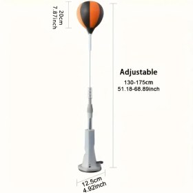 Resim Gym Boks Topu Seti - 1 Ayakta Duran Yumruk Torbası + Şişirme Aleti, Ayarlanabilir Ağır Hizmet Tipi Hız Torbası 129.54-175.26 cm Güçlü Emici Kapaklı, Yetişkin Ev Spor Antrenmanı, Reaksiyon Süresi ve Fitness için, Şık Spor Ekipmanları, Sağlam Yapı, Egzersizler için Özelleştirilebilir Yükseklik 