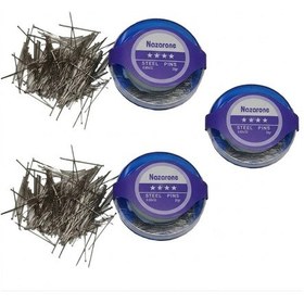 Resim Paslanmaz Çelik Toplu İğne 3 Lü Set - 20 Gr X 3 Adet Süngerli Kutu 0.60x32 Mm 
