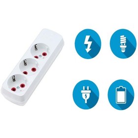 Resim Evvano Topraklı 3lü Priz 10 Metre 