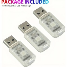 Resim Tongdashop Mini Led Usb Araç İçi Dokunmatik Atmosfer Aydınlatma Lambası 3 Renkli 