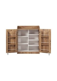 Resim Ceviz Çok Amaçlı 90 Derece Açılabilir Kısa Kiler Mutfak Dolabı 