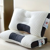 Resim 2 Yumuşak Boyun Masajlı Çift Yastık - Ayarlanabilir Ergonomik Ortopedik Destek, Kaliteli İç Dolgu, Çıkarılabilir Kılıflar, Rahat Uyku için 2 Renk Seçeneği 