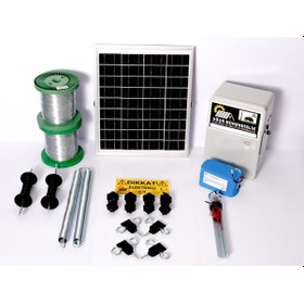 Resim Elektrikli Çit 12a Lifepo Set-5 Domuz Ayı Kovucu 25 Watt Panel 1000mt Galv. 200 Ad. Demir İzolatör 