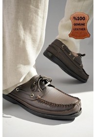 Resim Muggo Sidro Garantili Hakiki Deri Erkek Günlük Klasik Casual Ayakkabı Kahverengı Kahverengi 