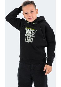 Resim Slazenger DO IN Çocuk Kapüşonlu Siyah Sweatshirt 