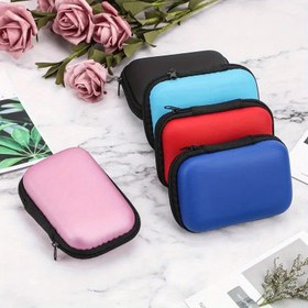 Resim USB Kablolu Kulaklık Seyahat Seti Saklama Çantası, Taşınabilir Elektronik Aksesuarlar Düzenleyici Çanta, Mini Kulaklık Kılıfı, Bozuk Para Cüzdanı, Depolama Kutusu, Taşıma Çantası, Hafıza Kartı Kılıfı, Kulaklık Aksesuarları 