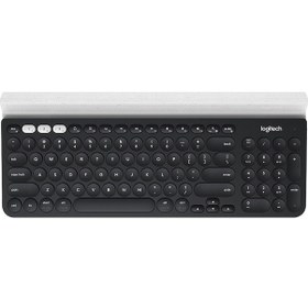 Resim Logitech K780 Çoklu Cihaz Bluetooth + Unifying Çift Modlu Standlı Kablosuz Klavye Siyah 