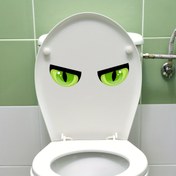 Resim Karabasan Göz Tuvalet Stickerı - Yaratıcı Banyo Dekoru, Gece Eğlencesi için 15x15cm PVC Kendinden Yapışkanlı Yeşil Gözlü Tasarım, Oyunbaz Banyo Aksesuarı | Kaprisli Banyo Tasarımı | Kolay Uygulama Çıkartması, Banyo Dekor ve Aksesuarları 