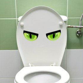 Resim Karabasan Göz Tuvalet Stickerı - Yaratıcı Banyo Dekoru, Gece Eğlencesi için 15x15cm PVC Kendinden Yapışkanlı Yeşil Gözlü Tasarım, Oyunbaz Banyo Aksesuarı | Kaprisli Banyo Tasarımı | Kolay Uygulama Çıkartması, Banyo Dekor ve Aksesuarları 