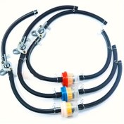 Resim 6MM Motosiklet Dirt Bike ATV Scooter Yakıt Deposu Petcock Vanalar Açma / Kapama Anahtarı + İç Yakıt Filtresi Benzin + Benzin Yakıt Hattı Hortum Tüpü + Klipsler 50-200CC 