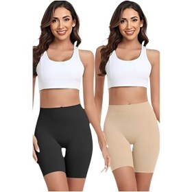 Resim Uniquetrenders Kadın Dikişsiz Doğum Sezeryan Sonrası Toparlayıcı Selülit Önleyici Paçalı Korse 2'li Set Siyah - Ten Rengi 