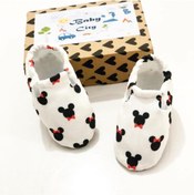 Resim Babycitytr %100 Pamuk Bebek Patiği %100 Dana Derisi Tabanlı Bebek Patiği 