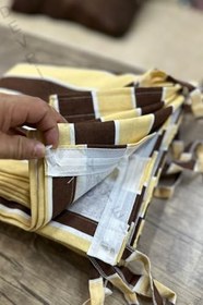 Resim Denge Perde (4965) En -x - Yükseklik Ölçülerle -kahve-krem Özel Dikim Lüks Branda Balkon Perdesi KAHVE KREM 560 x 210 