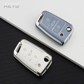 Resim Premium TPU Araba Anahtar Kılıfı - Çizilmeye Karşı Dirençli, VW Golf 7 MK7, Tiguan MK2, SEAT Ateca Leon FR 2, Ibiza & Skoda Octavia için İnce Tasarım 
