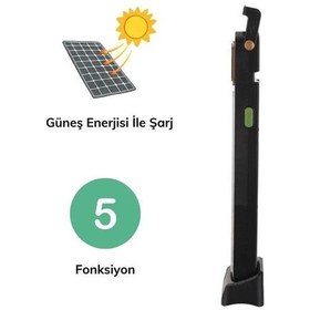 Resim Varbeya 5 Fonksiyonlu Güneş Enerjili Şarj 48 Ledli Işıldak 