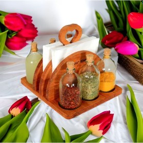 Resim Ahşap Peçetelik Yağlık Sirkelik Limonluk Baharatlık Takımı G1 Ahşap 