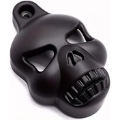 Resim Hightower Sporster, V-rod, Dyna, Glide İçin Siyah Alüminyum Kafatası Boynuz Kapağı 