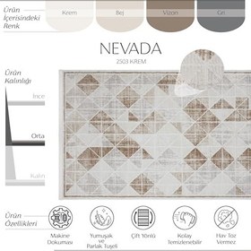 Resim Cool Halı Nevada 2503 Krem Bej Halı Modern Çizgili Makina Halısı Parlak Doku Ev Oda Oturma Odası Salon Halısı 