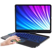 Resim Apple iPad Uyumlu Air 4 Air 5 10.9" Kılıf Kablosuz Dönebilen Klavye 