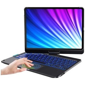 Resim Apple iPad Uyumlu Air 4 Air 5 10.9" Kılıf Kablosuz Dönebilen Klavye 