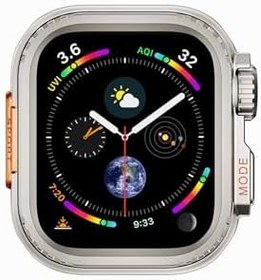 Resim Gpack Apple Watch 44mm ile Uyumlu Ekran Koruyucu ve Kasa Dönüştürücü, Titanyum Gri 