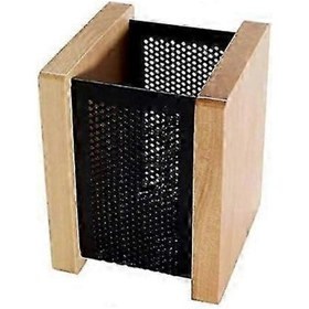 Resim Ganzhoushop Ofis İçin Vintage Ahşap Çok Amaçlı Kalemlik 