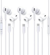 Resim SRLWMYI 3'lü paket kulaklık USB C kablolu kulak içi mikrofon ve ses ayarı kablolu kulaklık, iPhone 15/15Pro/15Plus/16/16 Pro/16Plus/Galaxy S24/S23/Google Pixel/Huawei için 