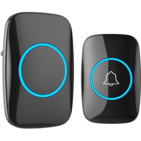 Resim PremiumPort Kablosuz Uzaktan Kumandalı LED Işıklı Kapı Zili, Yüksek Sesli, Uzun Mesafe 