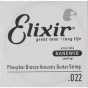 Resim Elixir 14122 Nanoweb Phosphor Bronze Tek Akustik Gitar Teli (22) 