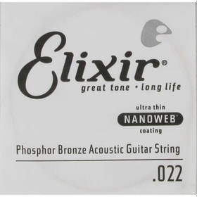 Resim Elixir 14122 Nanoweb Phosphor Bronze Tek Akustik Gitar Teli (22) 