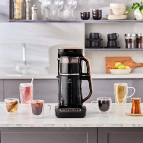 Resim Karaca Robotea Pro Quartz 4 in 1 Konuşan Çay Makinesi Black Copper 
