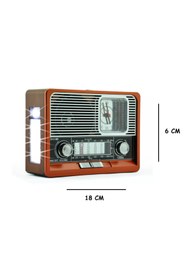 Resim TEKNOMAĞAZAM Nostalji Radyo Bluetooth, Usb/sd/aux/fm Radyo Saatli Ahşap Nostalji Fenerli Müzik Kutusu 