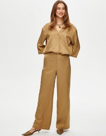 Resim Straight Fit Viskon Pamuk Pantolon S25pnt017 Us25pnt01762 Gold Altın 