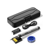 Resim Youtek Usb Akıllı Kaynak Seti - 3 Seviye Sıcaklık Ayarlı 300-450 C - Değiştirilebilir Uçlar - Type-c Şarj - 800mah Pil - Gri 