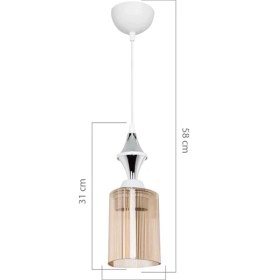 Resim Akses Karo Krom Tekli Optik Üçgen Bal Sarkıt Salon Yemek Odası Oturma Odası Antre Mutfak Çocuk Odası Yatak Odası 