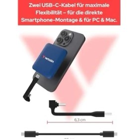 Resim Verbatim Snapback SSD 2 Tb, Magsafe, Harici Ssd, Apple Prores 4k'yı Destekler, USB 3.2 Gen 2x2, 2000 Mb/s'ye Kadar Okuma ve Yazma, 2x Usb-C Kablolu Harici Sabit Sürücü, 