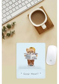Resim Gazete Okuyan Teddy Desenli Bilek Destekli Mouse Pad Mousepad 